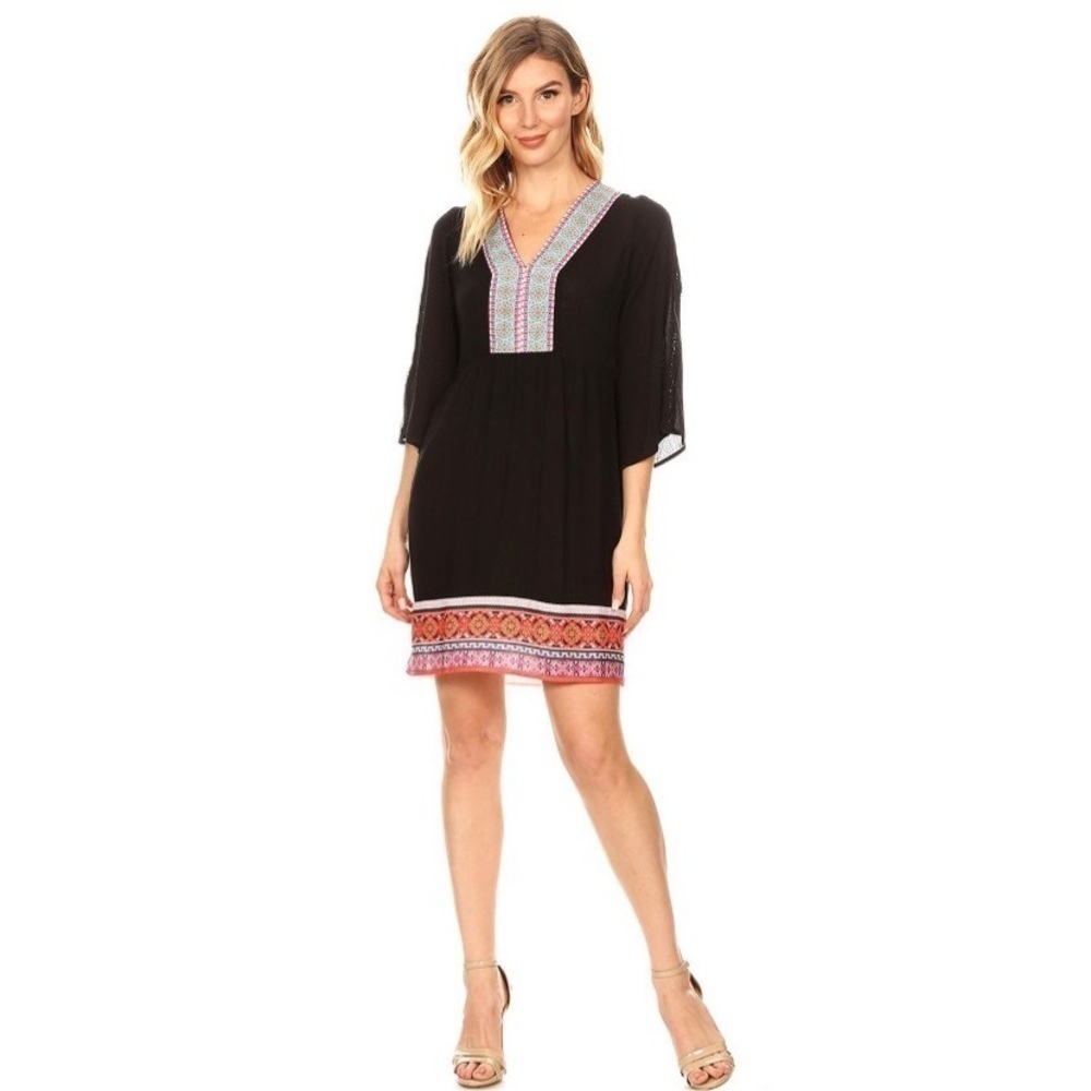 Women's Gabrielle Embroidered Dress Black
Medium - White Mark